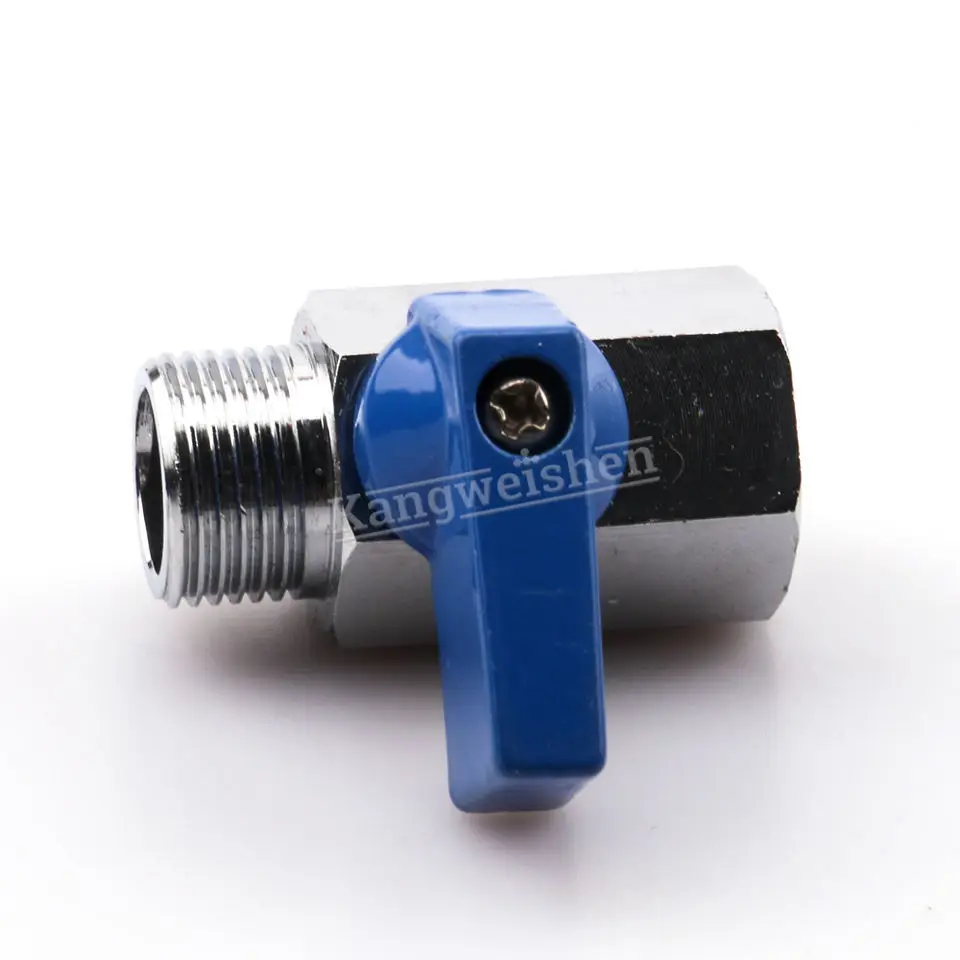 FM thread chrome plated mini brass ball valve polished chrome plated female thread male threaded brass mini ball valve
