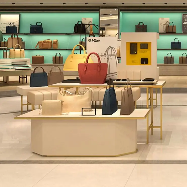 Магазин сумок Профессиональный розничный дизайн интерьера магазина обувного магазина дисплей Бесплатный коммерческий розничный дизайн обувного магазина