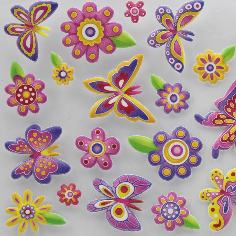 Custom Self Adhesive 3D EVA Foam Cartoon Stickers Animal Flower Tree Puffy Sticker for Kids