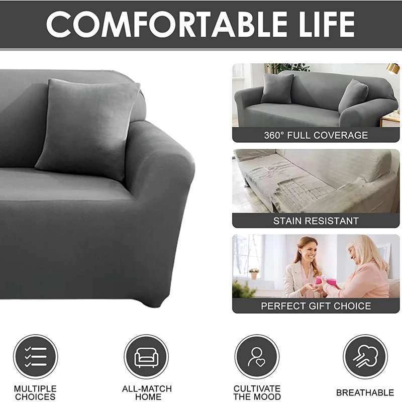 Solid Corner L Shape Sofa Covers Elastica Material Sofa Skin Protector Stretch Couch Slipcovers Chaselong Cover