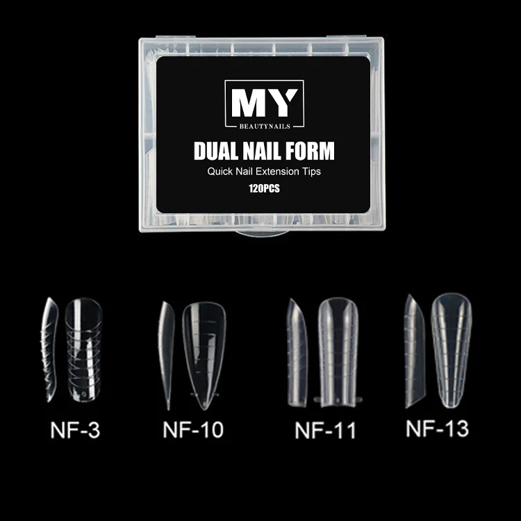 MyBeautyNails 120 PCS OEM Wholesale Private Label Hard Gel Acrylic Poly Gel Nail Extension Tip Popit Acrygel Nail Dual Form