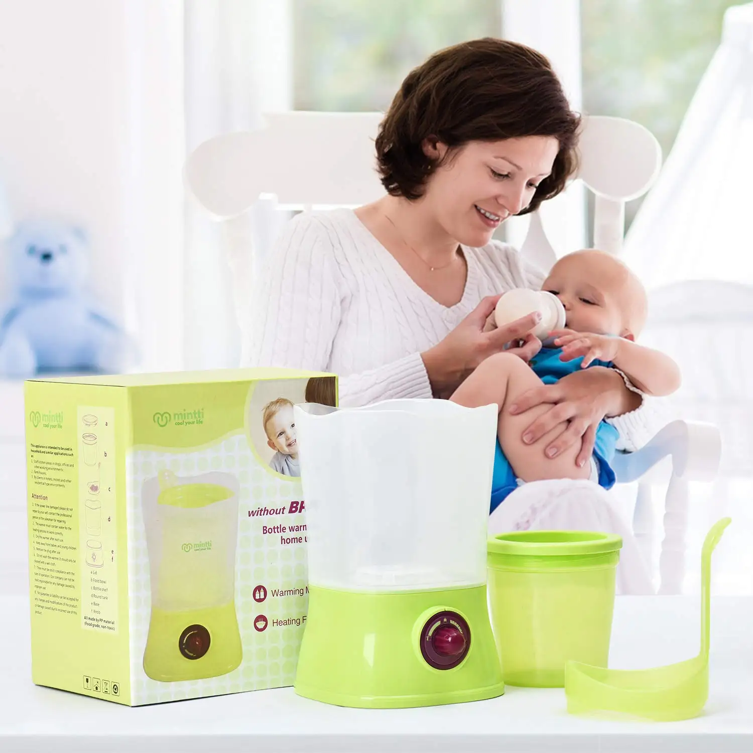Simple Body Small Portable Food Heater Single Electric Baby Bottle Warmer with Sterilizer