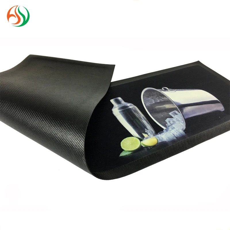 Top Seller Custom Rubber Barmat Branded Nitrile Service Tuborg Bar Mats With Logos