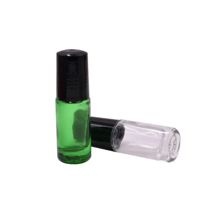 diy style 5ml fancy green glass roll on bottle essential oil bottle with roller ball
