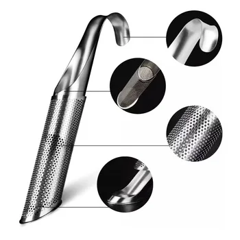 YY8506 Custom Wholesale Promotional Gift pipe shape stainless steel 304 loose leaf tea infuser stick filter Custom packaging