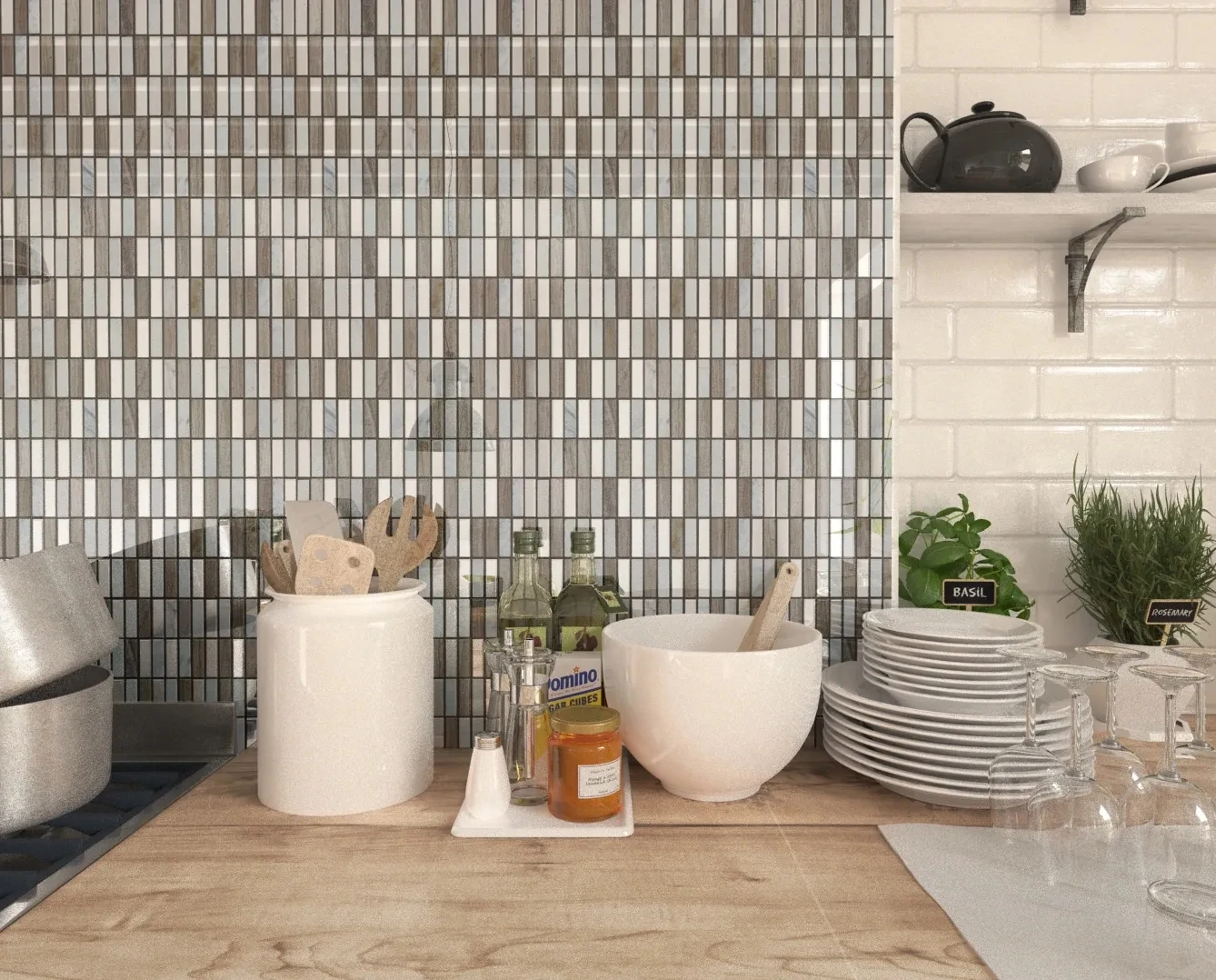 HZX Natural Stone Mosaic for Floor Indoor and Outdoor Travertine Tiles Mosaic Tiles for Floor and Bathroom