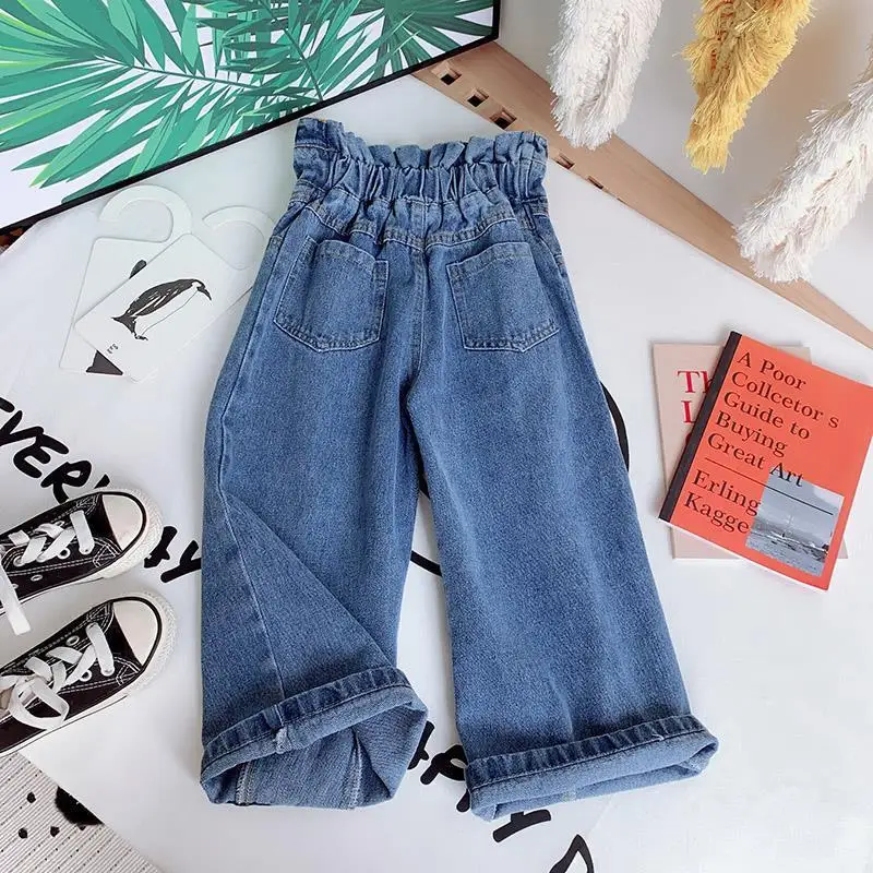 
Girl jeans spring autumn outfit new children wide leg pants export foreign trade Thailand and Vietnam girl pants 
