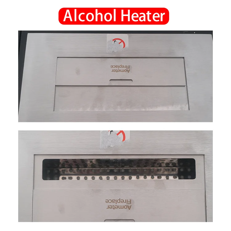 Aometer Indoor Outdoor Black Stainless Steel Table Top Smokeless Bio Ethanol Alcohol Fireplace Heater