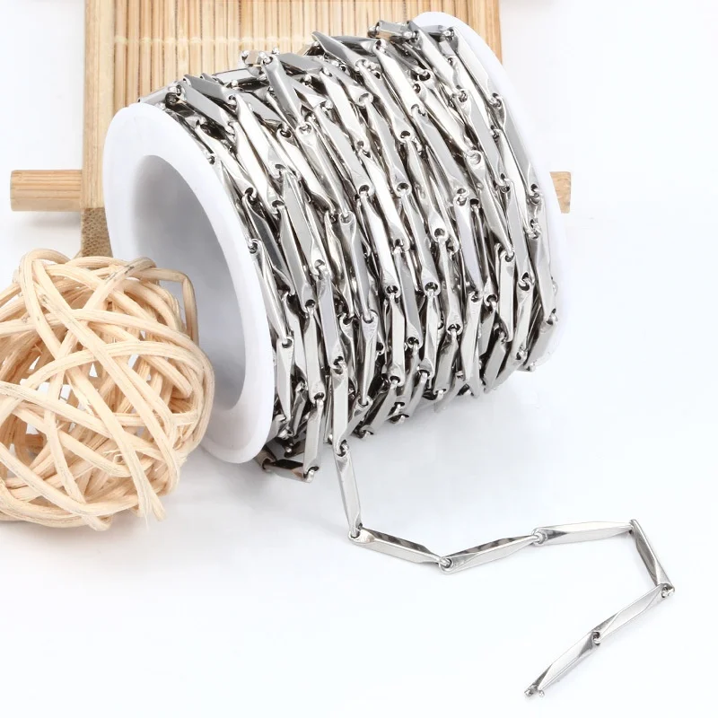 Fashion No Fade Thicken Stainless Steel sunflower seed chain Bulk Materials Handmade Supplies For DIY Jewelry Findings Making