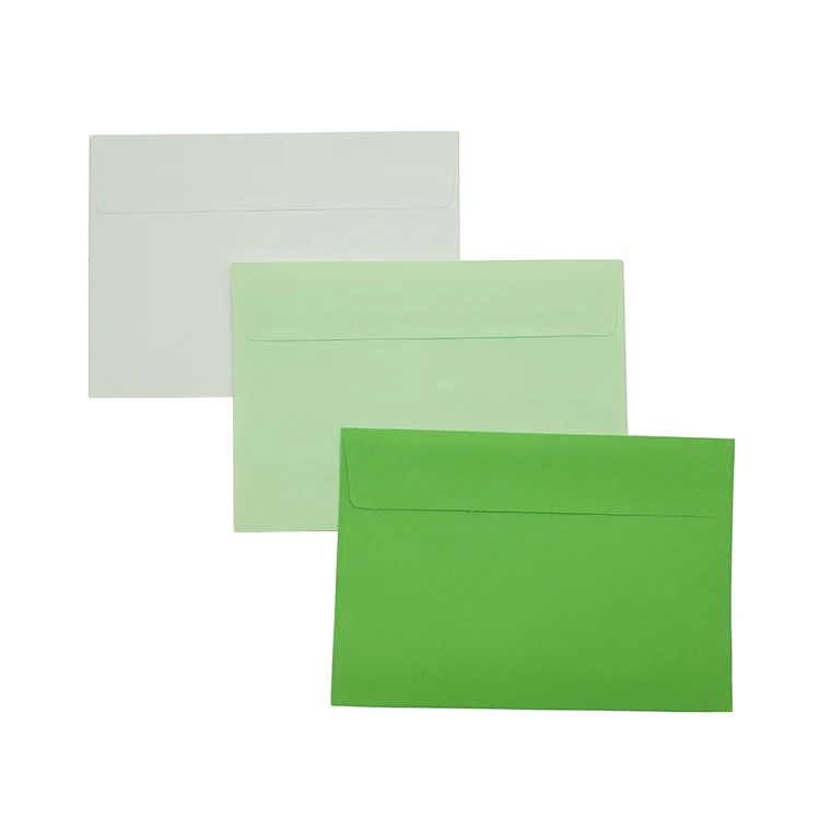 Customized Design Manufacture Wholesale Green Paper Postcard Packaging Envelope