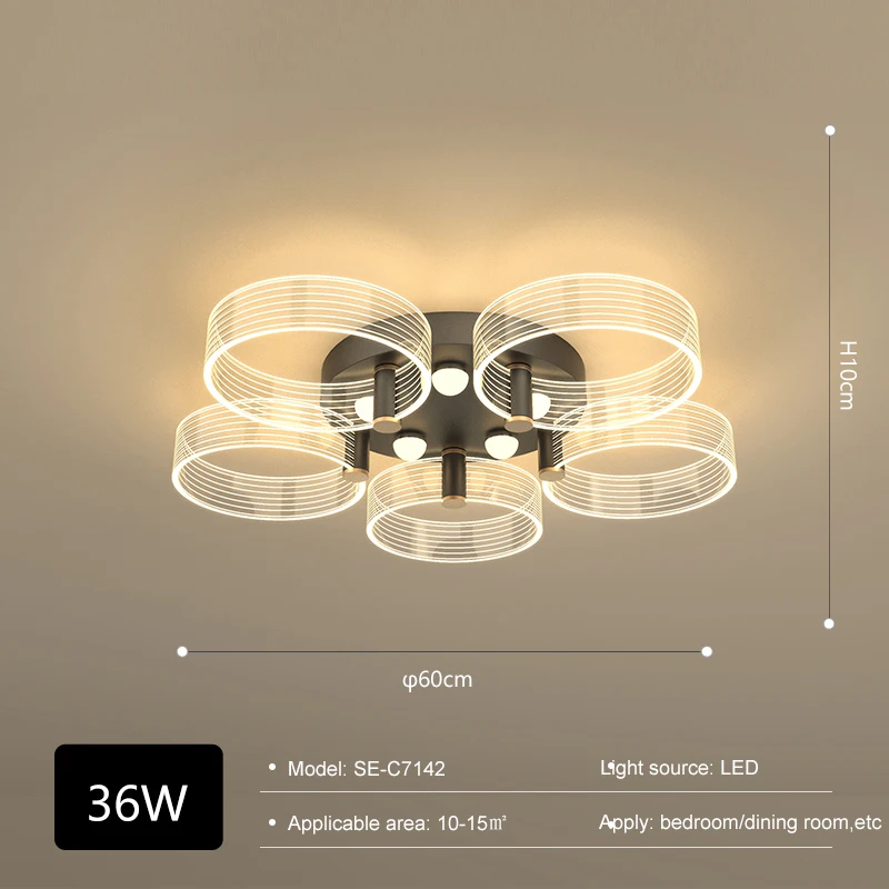 Modern Hotel Hallway Decoration Iron Acrylic 24w 36w 54w 108w 128w Led Ceiling Light