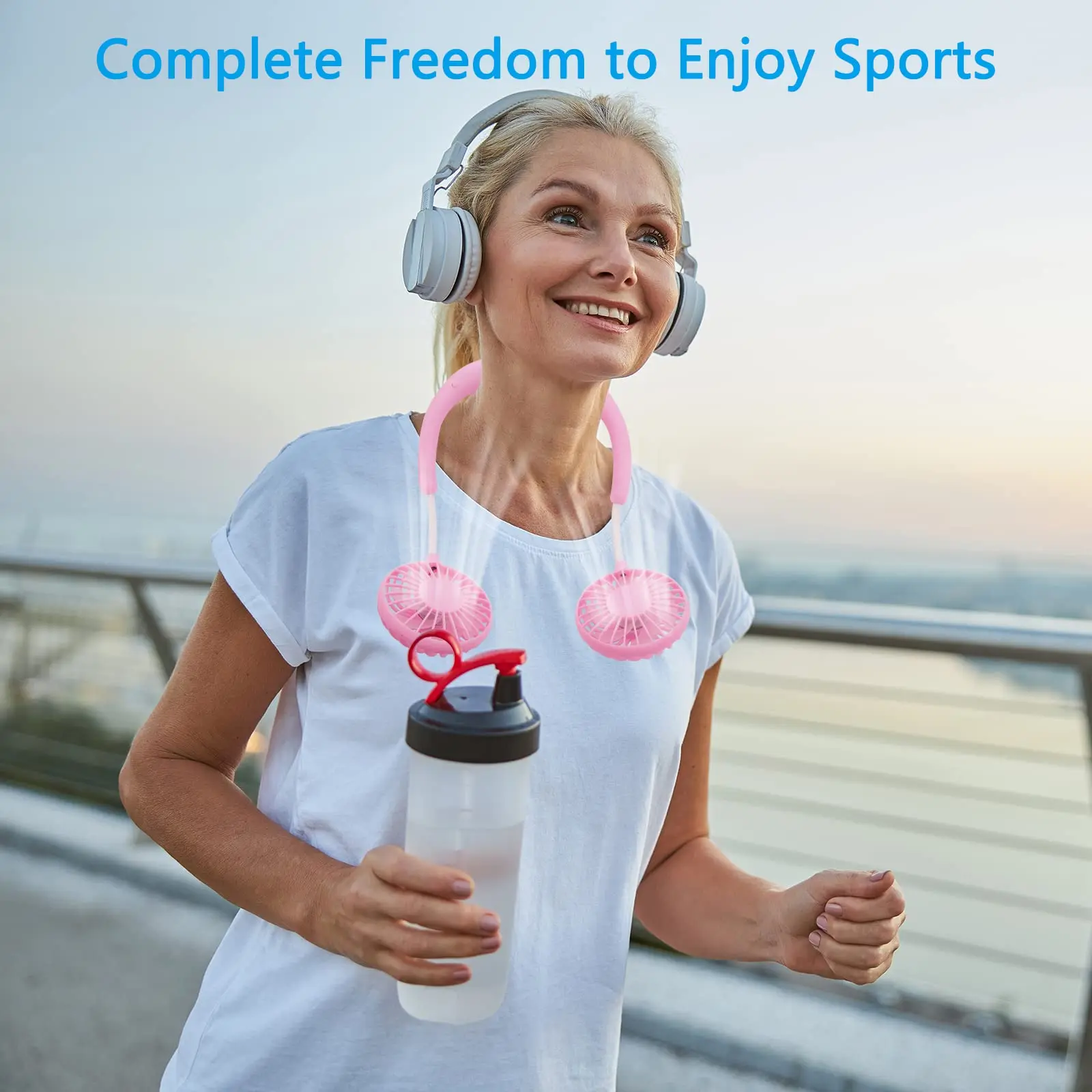 Dropshipping Usb Rechargeable Lazy Sports Portable Wearable Neck Fans Mini Fan