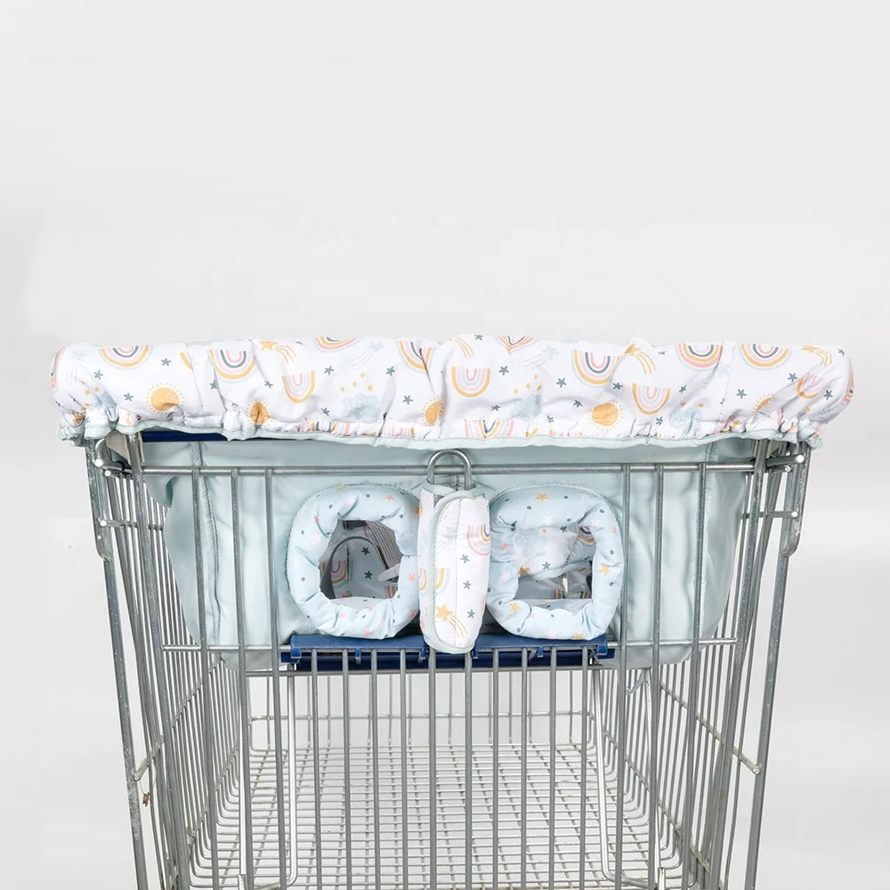 Compact Baby Shopping Cart Cover & High Chair Cover with Customized Color Patterns & Extra Pouches