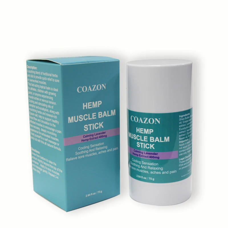 Private label OEM Non-Greasy & Fast Acting Premium Hemp oil Muscle Balm Stick for Long Lasting skin Soothing Pain Relief Gel