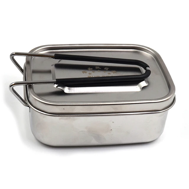 Stainless Steel Eco Lunch Box 2 Compartment With Removable Divider Metal Bento Box Sealed Zero Waste Food Storage Container