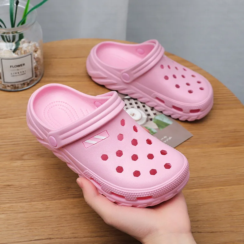 Экономичный индивидуальный дизайн, голубые, розовые садовые детские тапочки, сандалии, детские Сабо