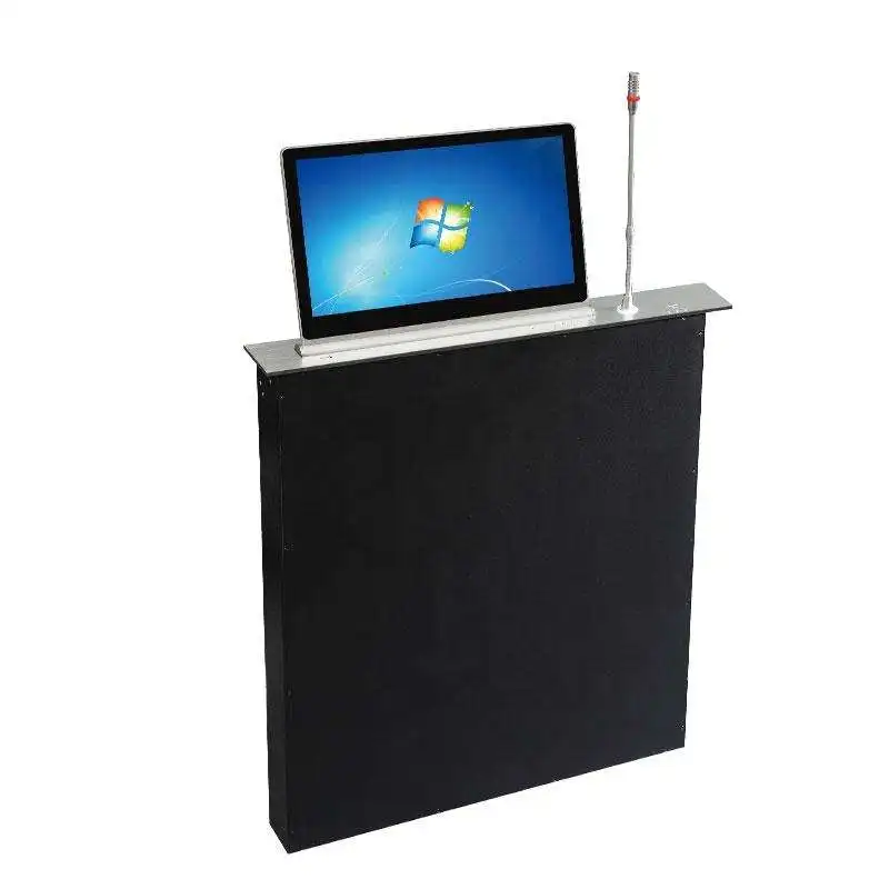 Smart moterize paperless conference system Remote Control Hidden Desk Motorized Computer LCD Monitor Lift