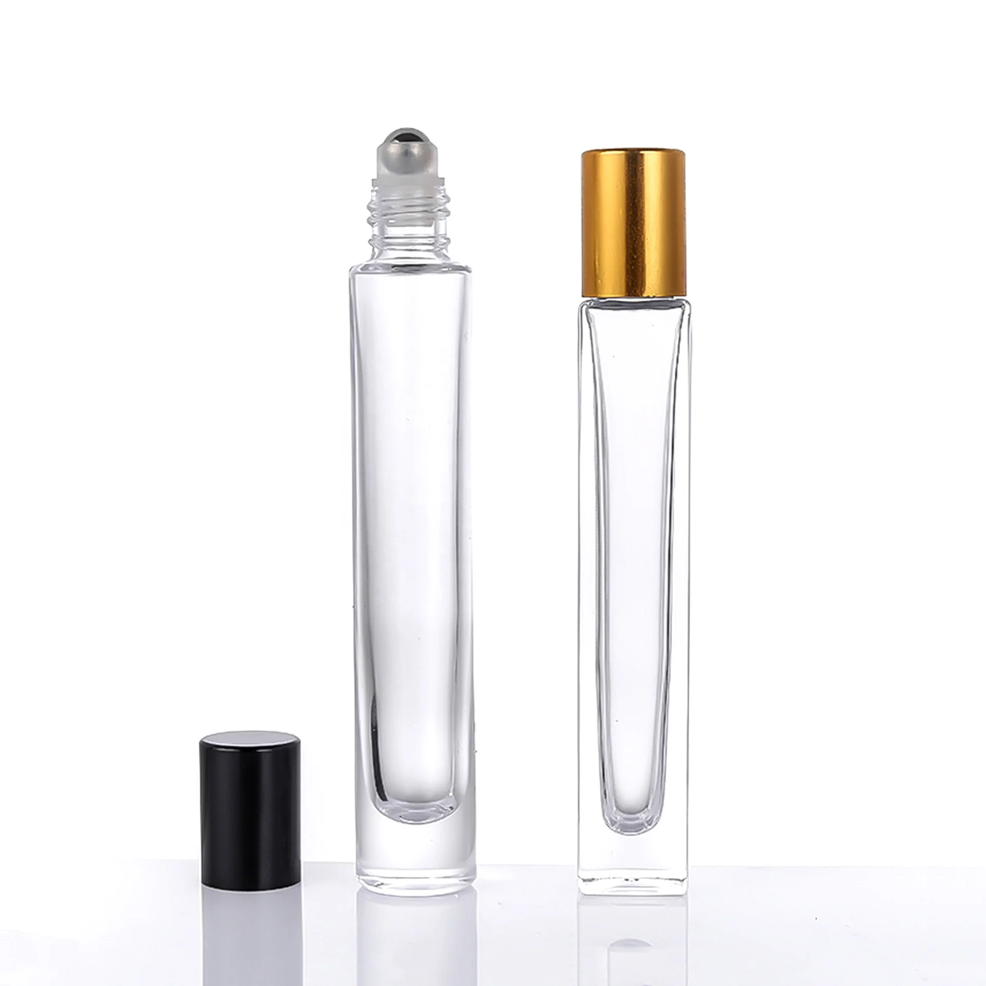10ml Clear Round Square Glass Bottle For Perfume Essential Oils Cosmetic Empty Roll On Bottles
