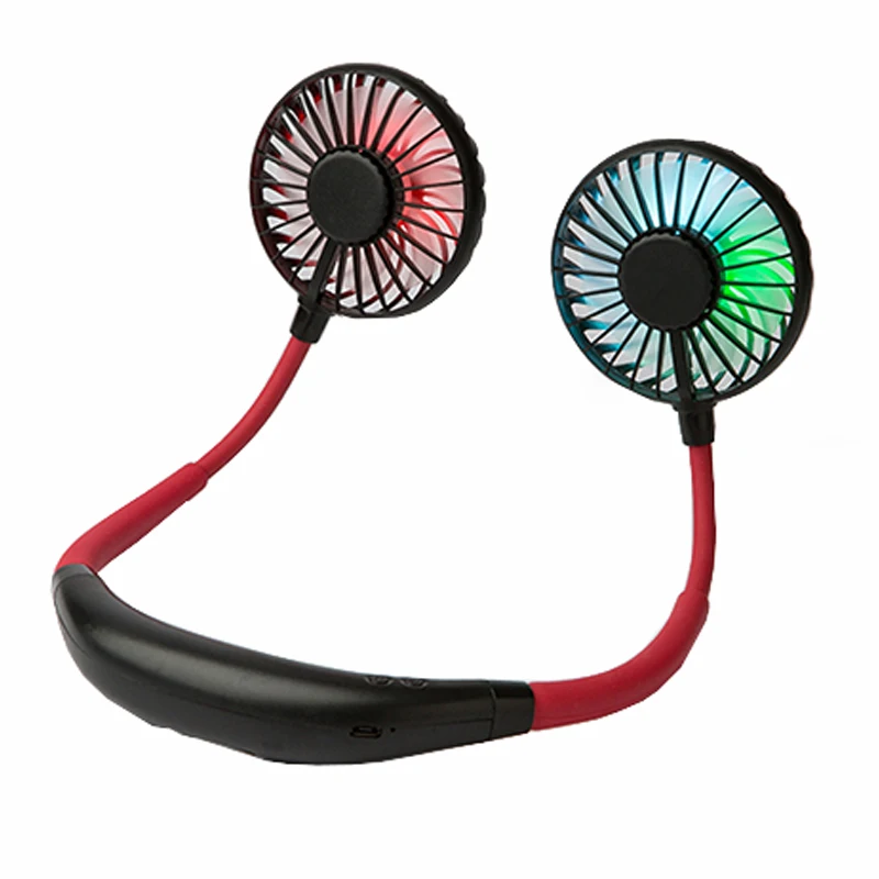 2021 High Quality Cheap Price LED Hand Free Lazy Neck Fan Portable Rechargeable Hanging Mini Neck Cooler Fan