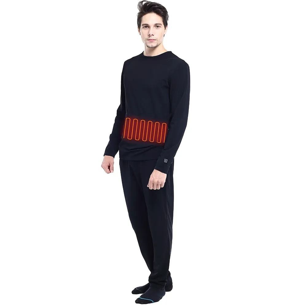  Fitness Polyester Thick Rechargeable Battery Self-heating Ski Long Thermal Underwear for