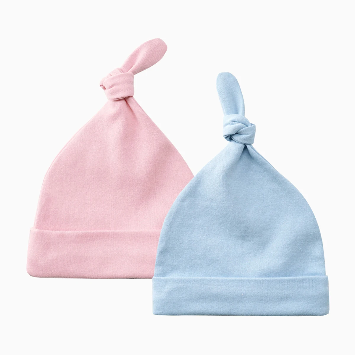 
Hight quality knitted Organic cotton toddler unisex new born beanie infant knot baby hat 