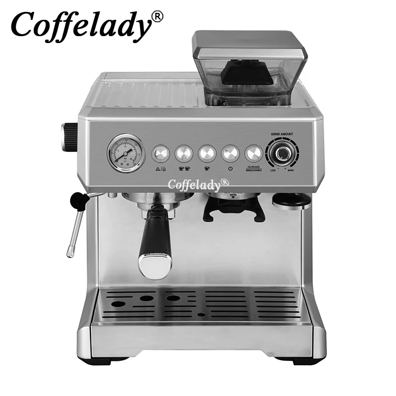 High pressure  electric  brew espresso coffee makers machine with grinder
