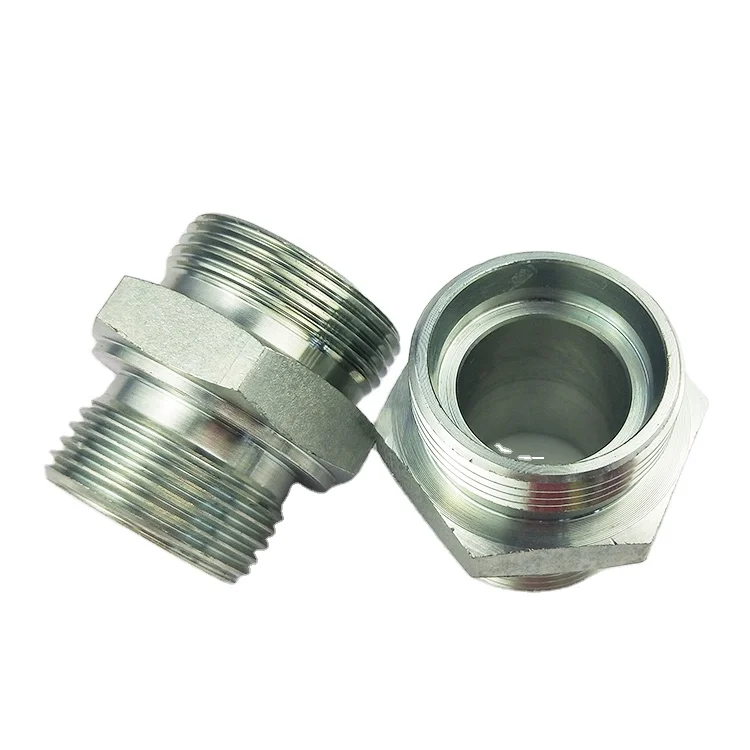 Hot sale Metric Thread O-ring fittings carbon steel hydraulic joint male Face Seal adapter pipe fittings