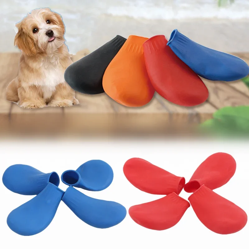 Pet Water Proof Rain Shoes Anti-slip Rubber Boot for dog Cat Rain Shoes Socks For Small Medium Large Dogs Pet Supplies