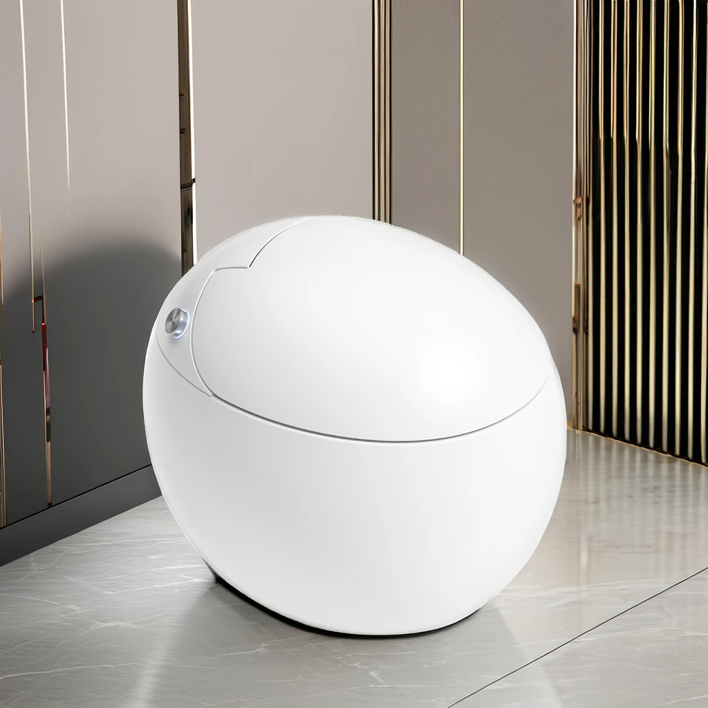 New Design Egg Shaped Toilet Bowl Remote Control Included Floor Mounted with P-Trap Drainage