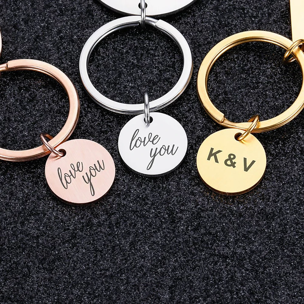 Personalized Custom Calendar Keychain Stainless Steel Key Chain Key Ring Heart Date Engraved Birthday Wedding Anniversary Gift