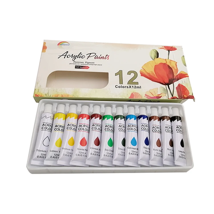 Gouache Paint Set 12 Color X 12ml Tubes for Beginners and School Students Dinning Table Set Art Painting Drip Bear Paint Set
