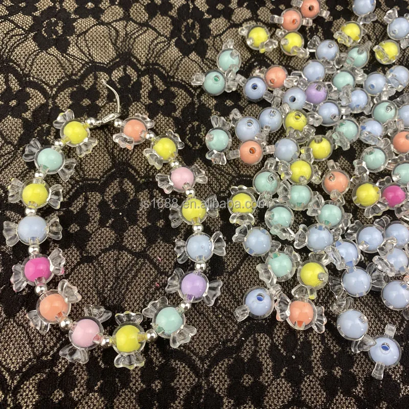Cute Transparent Candy Shape Inner Beads for Jewelry Pen Making Acrylic Beads Clear Hair Beads Accessories Decoration Wholesale