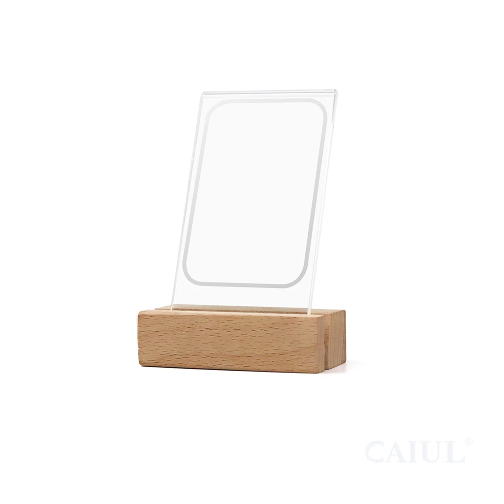 New Arrival Luminous Wood Stand Instax Mini Photo Film Picture Frame With Plywood Stand Led acrylic frame