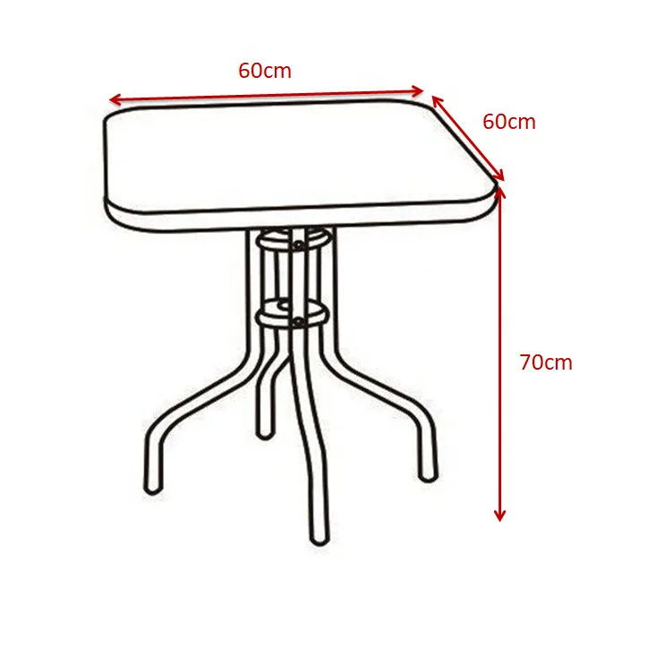Cheap 60CM Square Tempered Glass Top Coffee Table Made In China