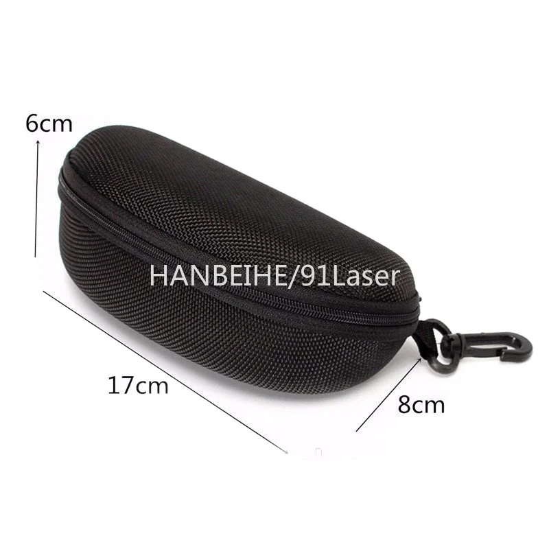 Лазерные защитные очки для 532нм и 1064нм лазера 190-550 800-1100нм O.D 6 + CE Ткань очистки черная жесткая