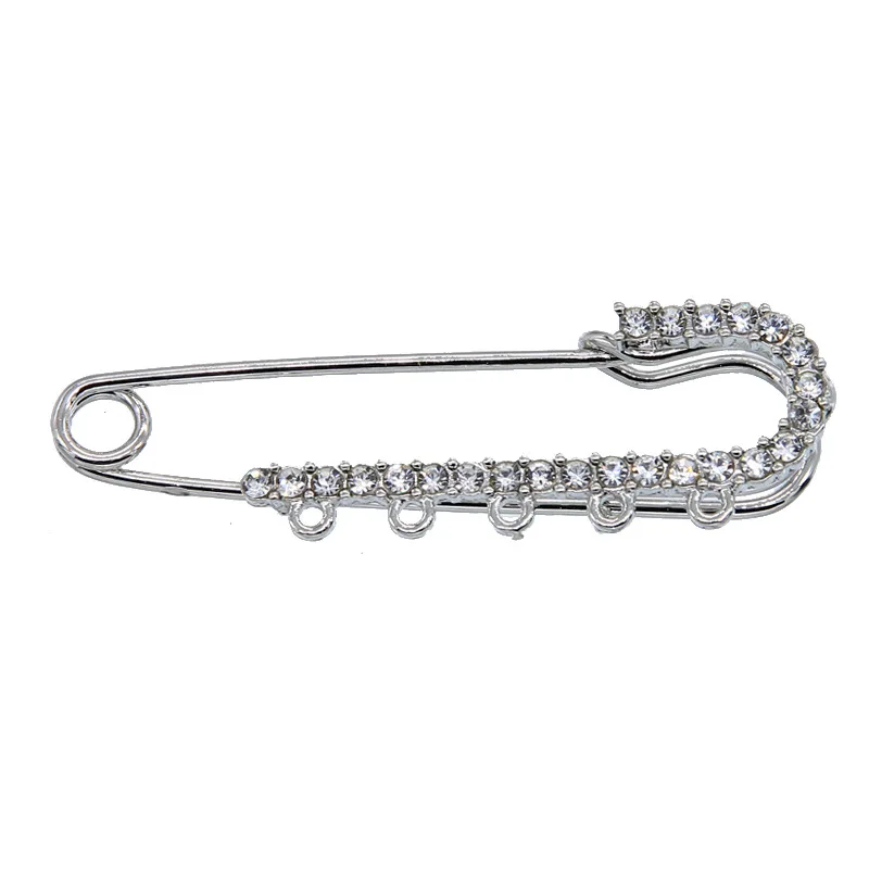 Gold Plated  Baby Pins Brooch Rhinestone Crystal Muslim Islamic Hijab Scarf Safety  Pins Brooches For kids