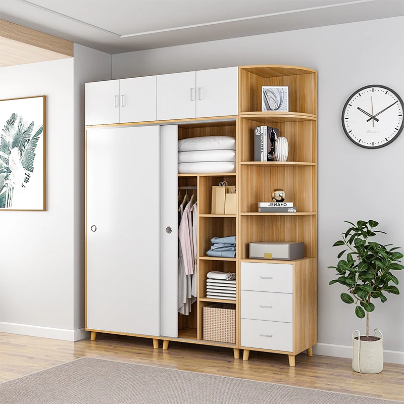 Modern Storage Hotel Closets Cabinets Set Room Armoire Industrial Clothes width 1.6m Cupboards For Bedroom Wardrobe