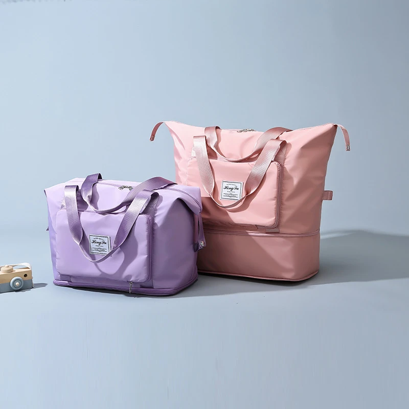 Custom Logo  Large Capacity Folding Waterproof Handbags Unisex Travel Organizer Bags Women Luggage Travel Packing Travel Bag