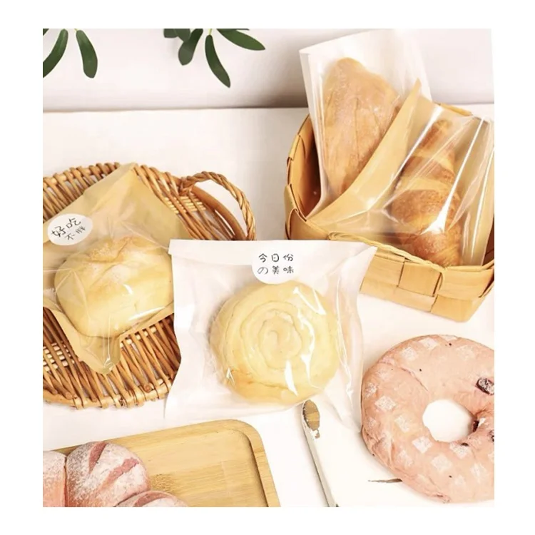 Beheart Takeaway Oil-Proof Donut Disposable Croissant Bags Kraft Paper Bread Bag With Window