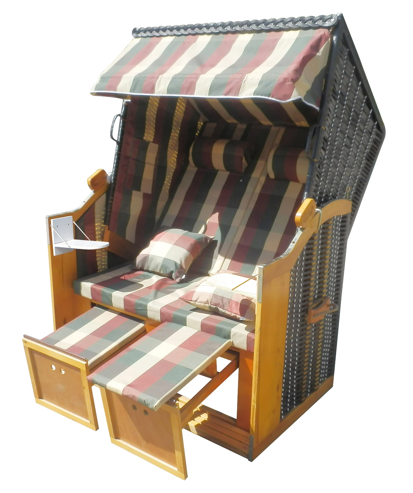 Double model strandkorb wooden ratten Germany beach chair