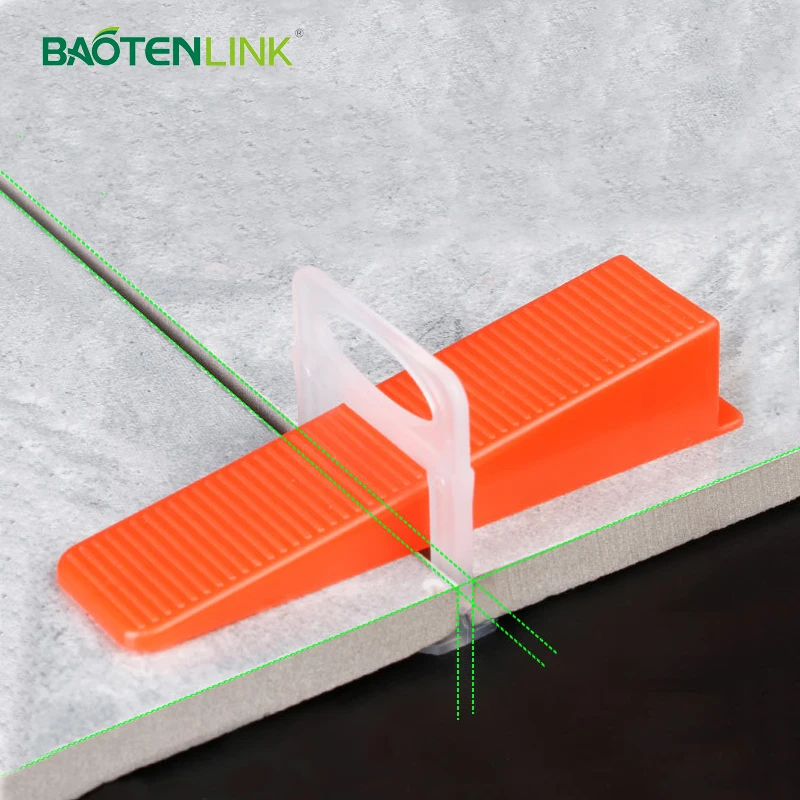 Hot selling 100pcs per bag factory floor wall tiling leveling clips for 20mm thickness tile spacers and pliers