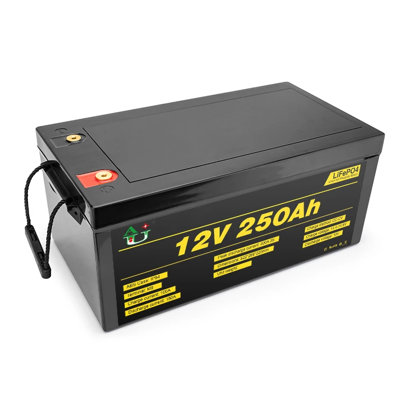 12V Lithium Iron Phosphate Lithium Battery 100ah 150ah 200ah 250Ah LiFePO4 Battery Pack 12V