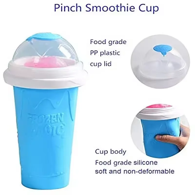 Kids Ice mold Grade Silicone New Portable Summer Maker Frozen Magic Squeeze Slush Slushy Cup