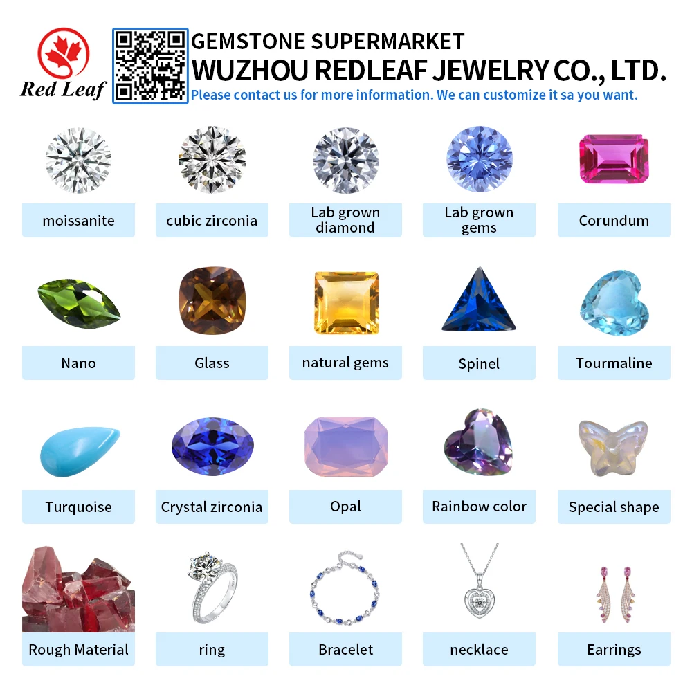 Redleaf High Quality Moissanite Round GRA Certificate Loose Moissanite for Silver Jewelry Gold Jewelry Making