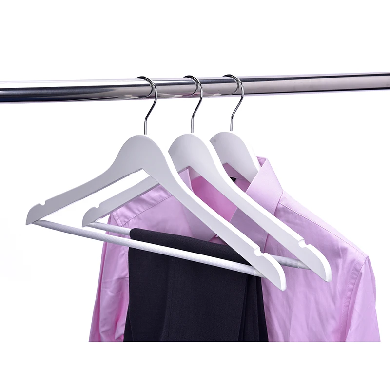 Factory wholesale high-end hangers perchas de madera wooden hanger 20 pack