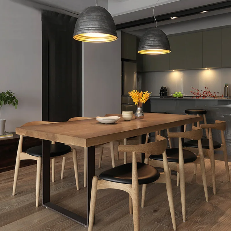 Мебель для столовой по индивидуальному заказу прямоугольный кухонный деревянный обеденный стол из массива дерева Набор стульев на 6 мест