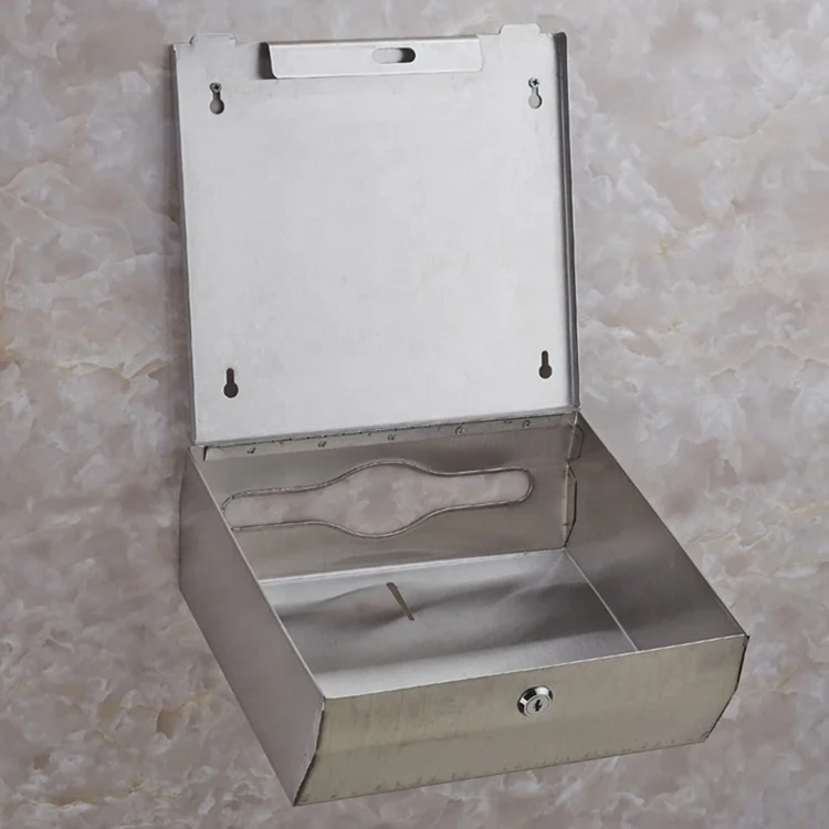 Waterproof Lockable Wall Mounted Tissue Box Commercial Paper Dispenser for Hotel Mall Bathroom