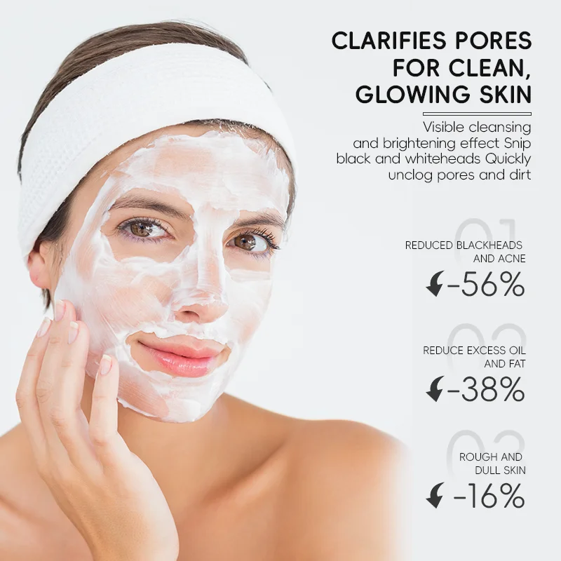 OEM Face Skin Brightening Lighten Dark Spots Blackhead Removal Organic d mud mask facial mask clay