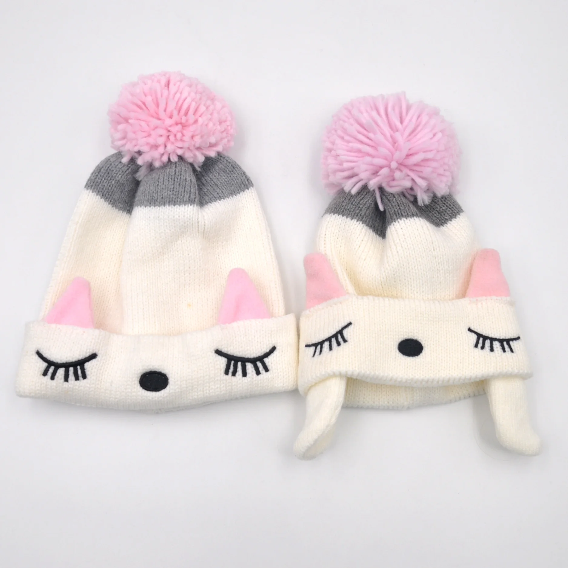 Winter Knitted Children Beanie Animal Hat For Boys And Girls Hat Baby Ribbed Winter Animal Hats