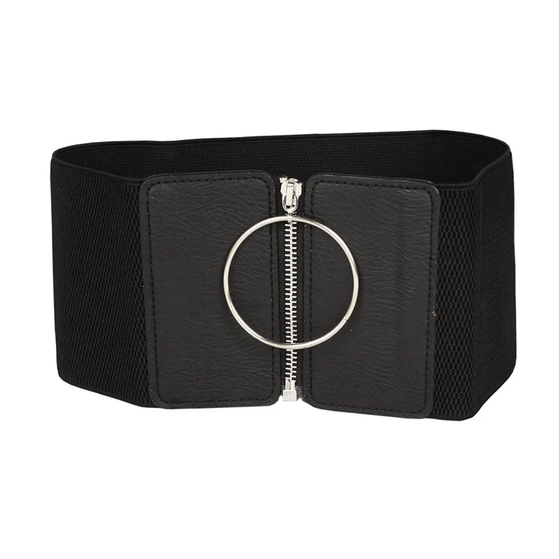 fashion custom   Negro elastic waist band  with big circle wide women belt